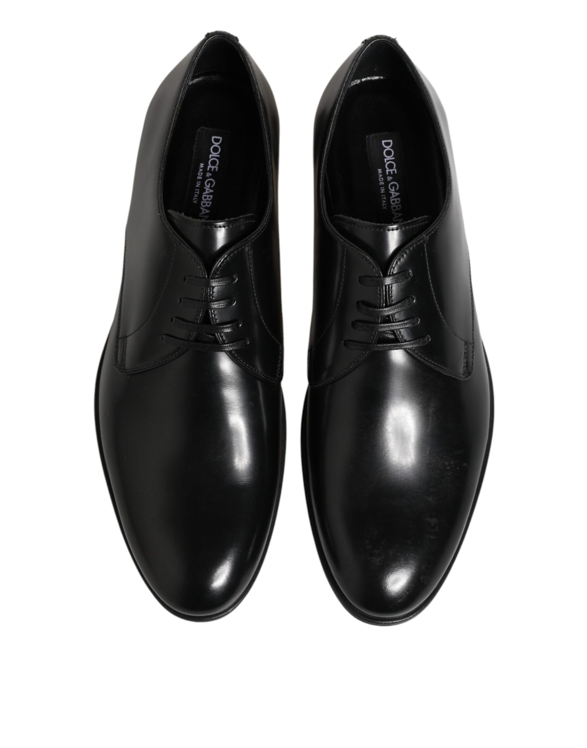 Black Calfskin Leather Derby Dress Shoes