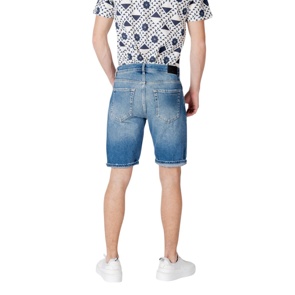 Blue Cotton Bermuda Shorts