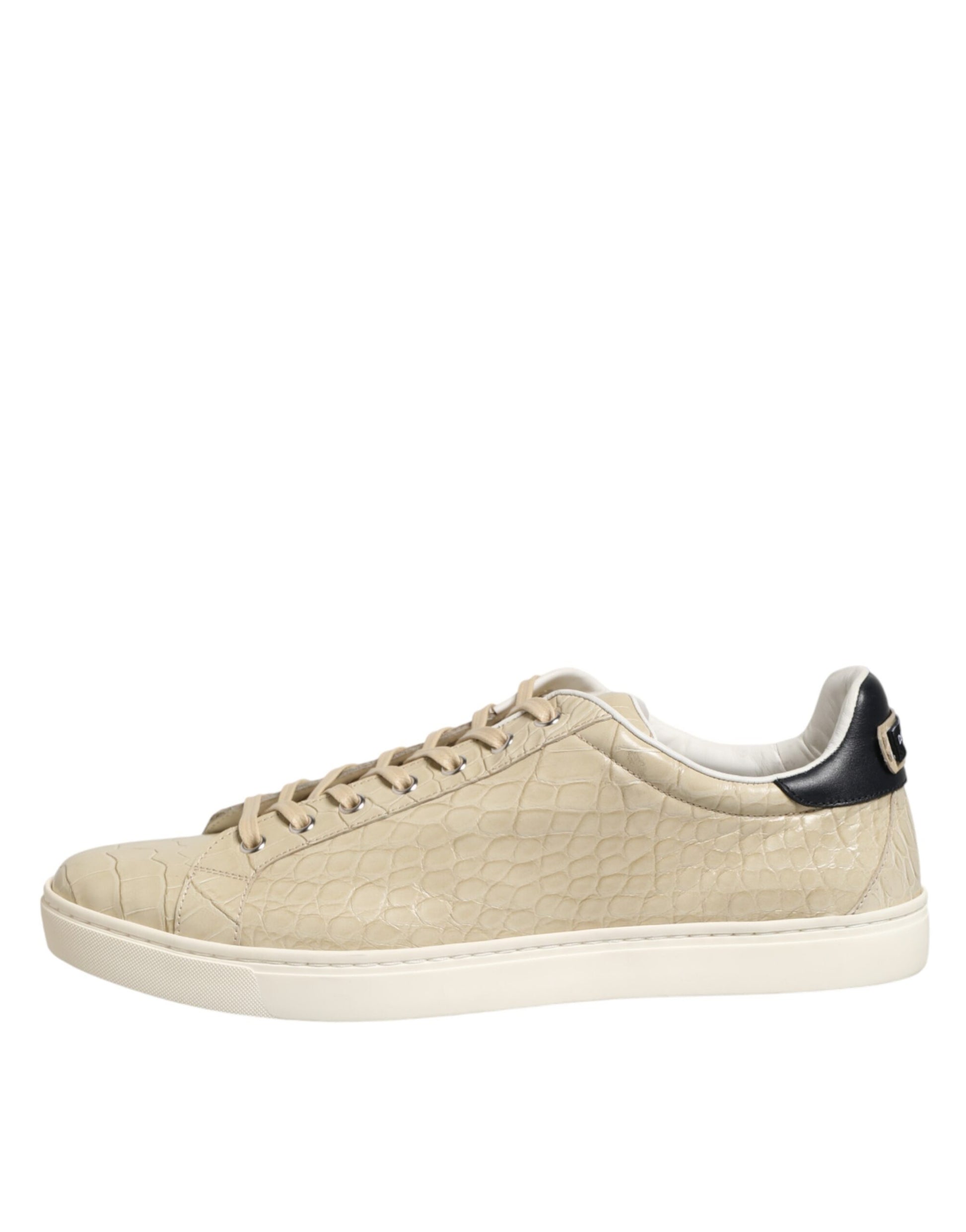 Beige London Low Top Leather Sneakers Shoes
