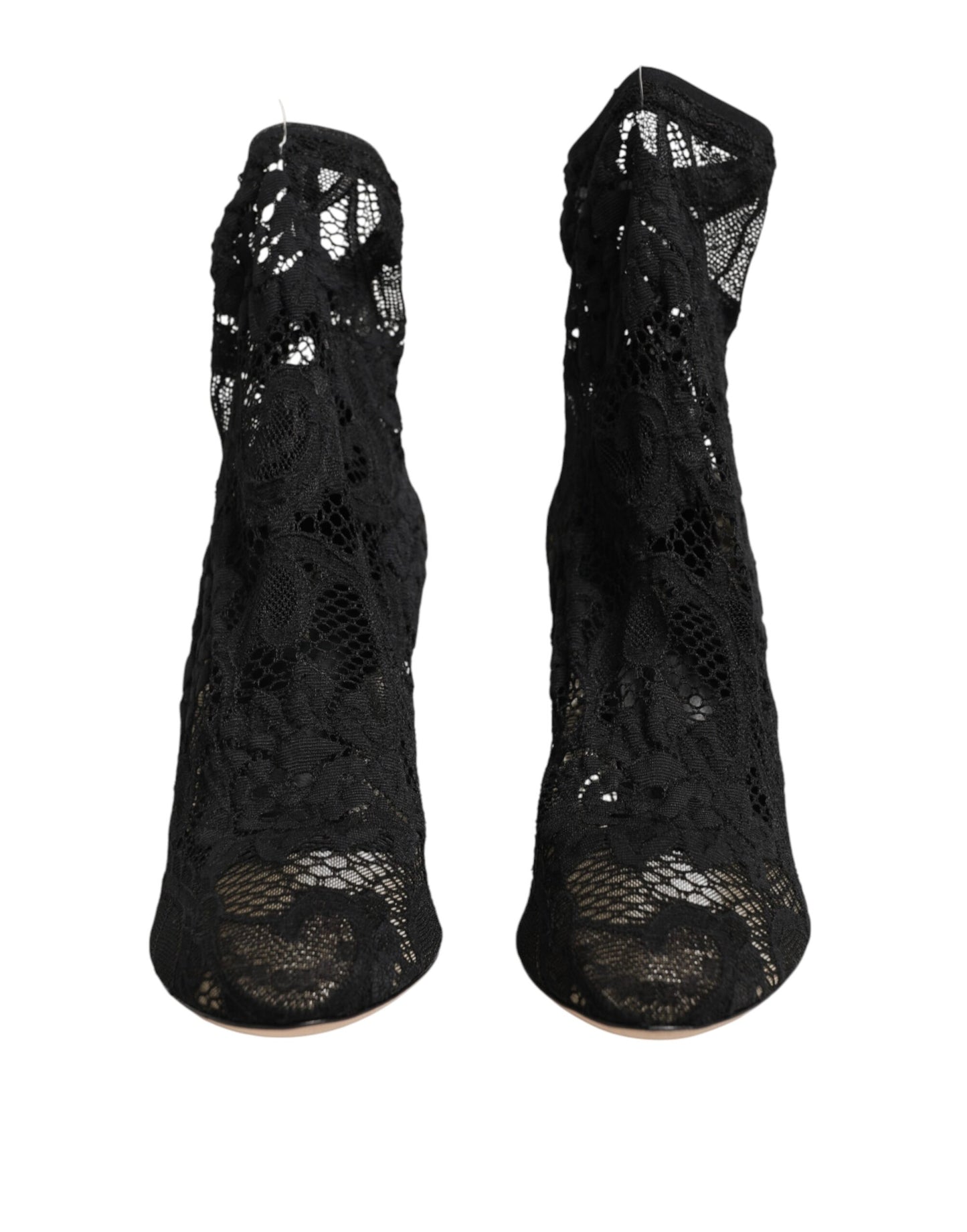 Black Stretch Socks Taormina Lace Boot Shoes