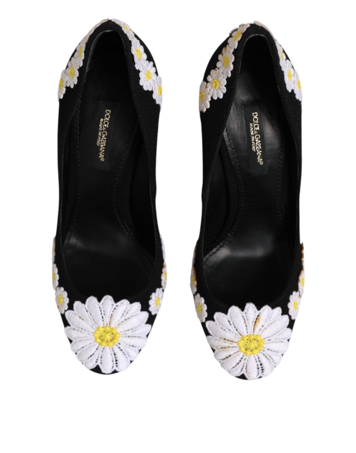 Black Wool Suede Daisy Heels Pump Shoes