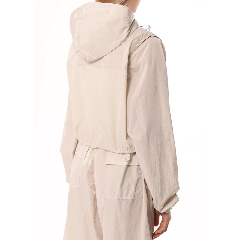 Beige Nylon Jackets & Coat