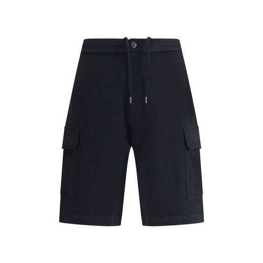Black Cotton Bermuda Shorts