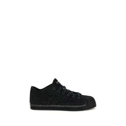 Black Leather Low Top Sneakers