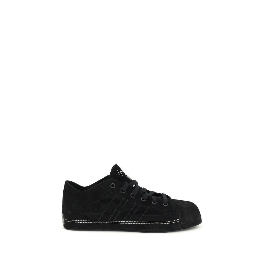 Black Leather Low Top Sneakers