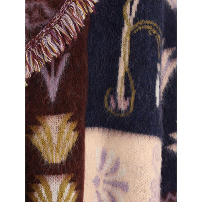Multicolor Alpaca Vicugna Pacos Cardigan