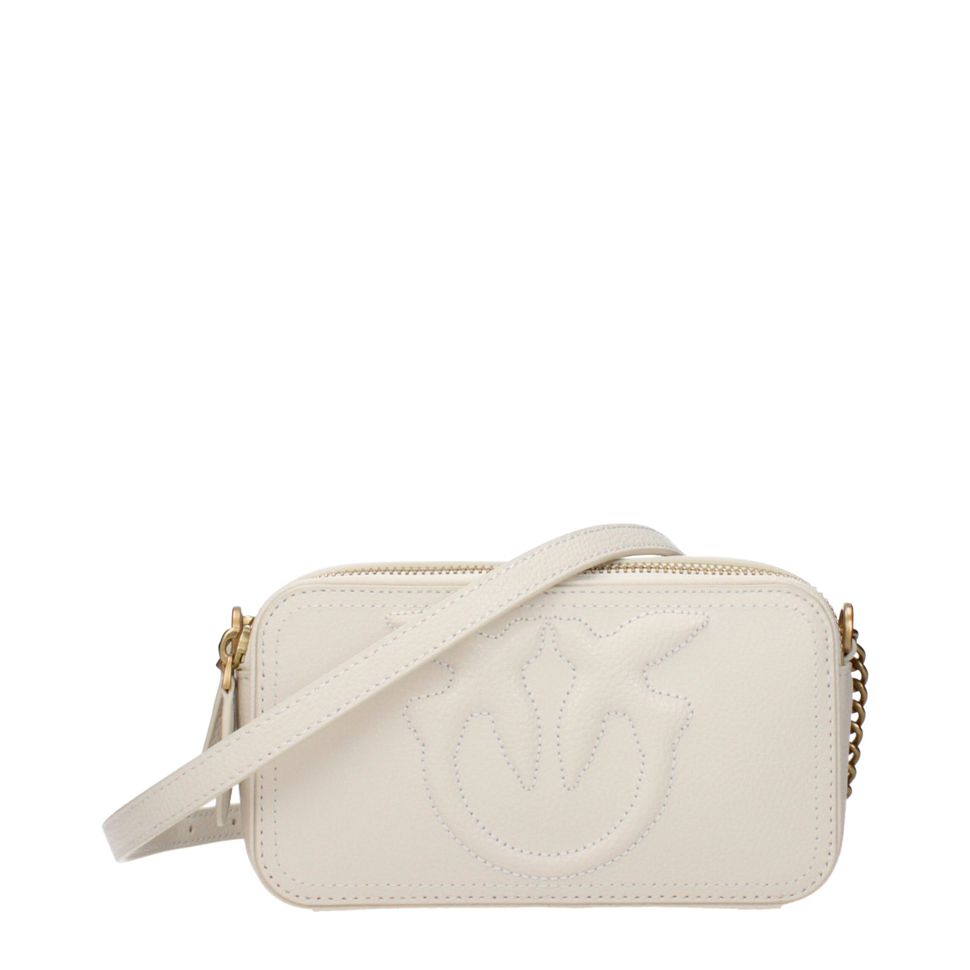 Beige Leather Crossbody Bag