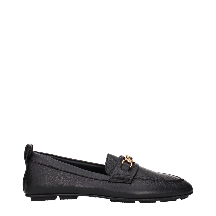 Black Leather Slip-On Loafers