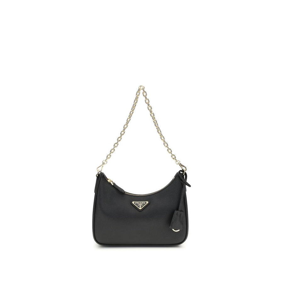 Black Recycled Polyamide Shoulder Bag