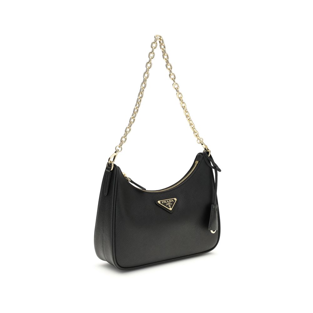 Black Recycled Polyamide Shoulder Bag