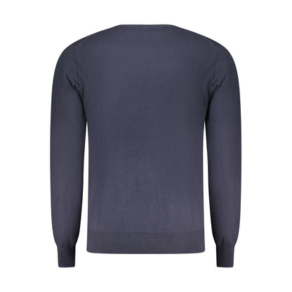 Blue Cotton Men Sweater