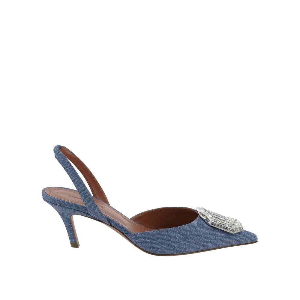 Blue Nubuc Leather High Heel Pumps
