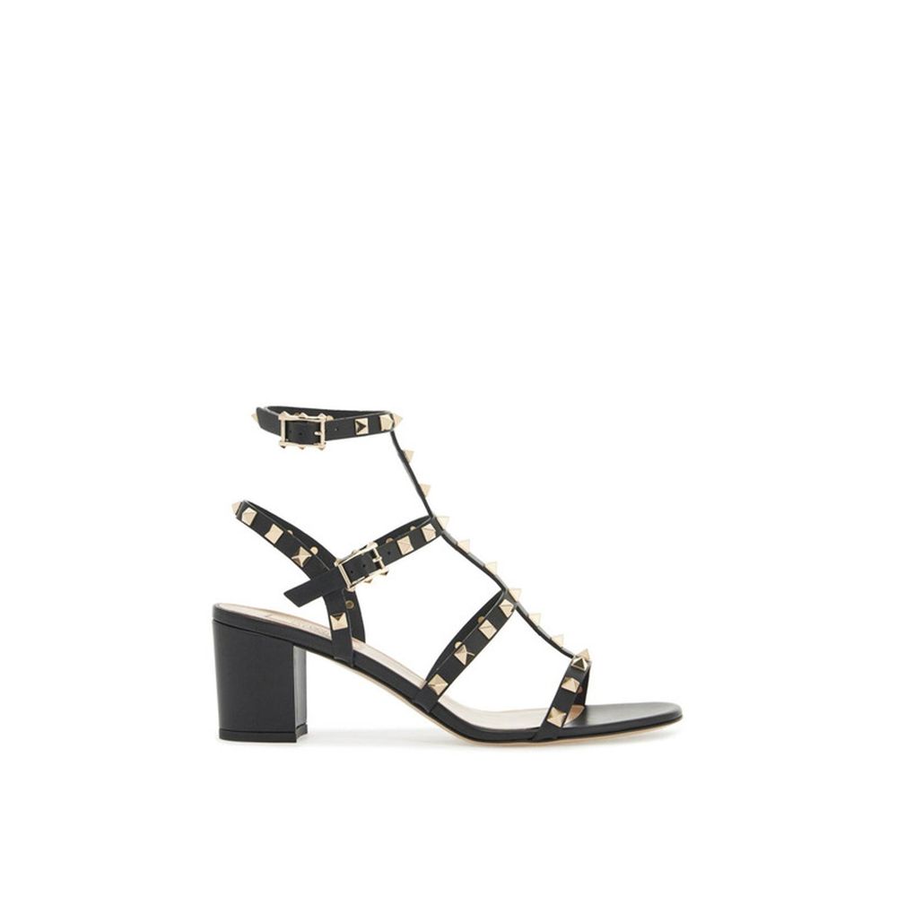 Black Calfskin Flat Sandals