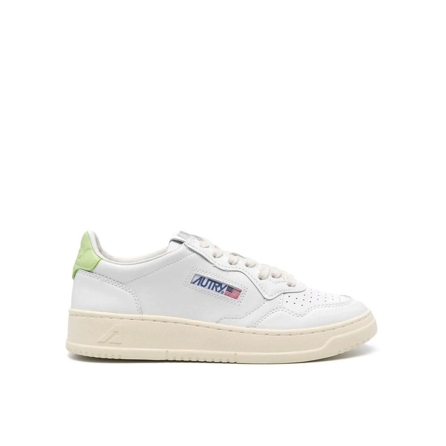 White Leather Low Top Sneakers