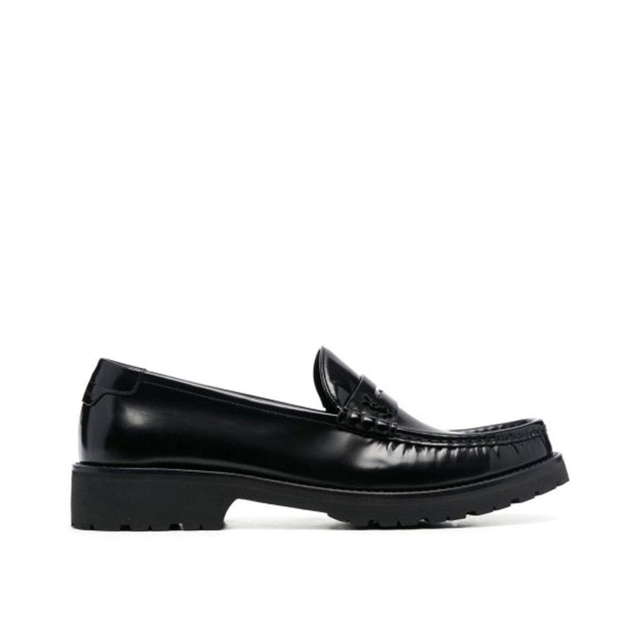 Black Calfskin Slip-On Loafers