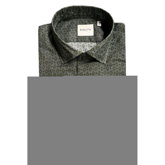 Green Cotton Men Shirt