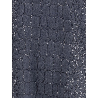 Blue Mohair Casual Dress