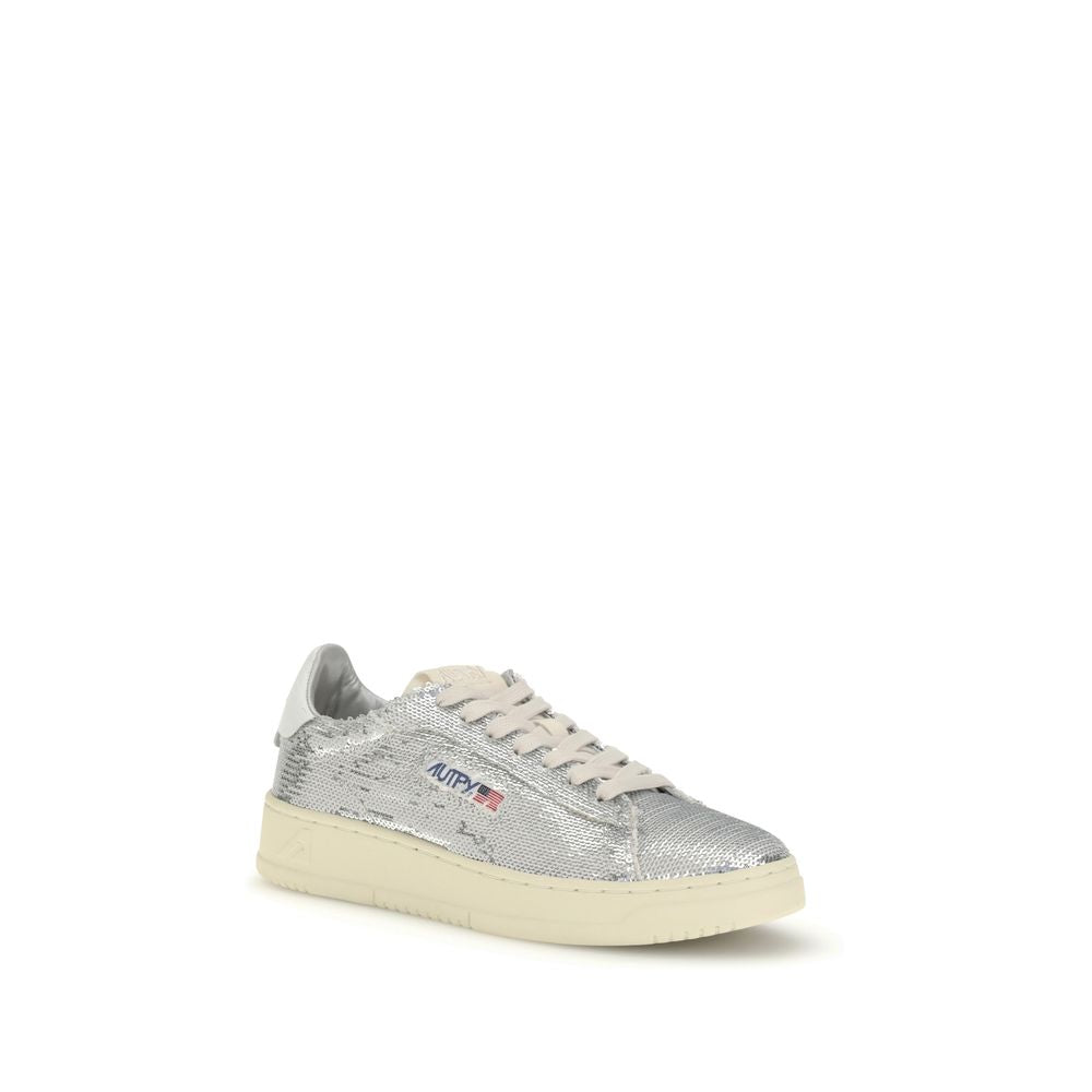 Silver Calf Leather Bos Taurus Low Top Sneakers