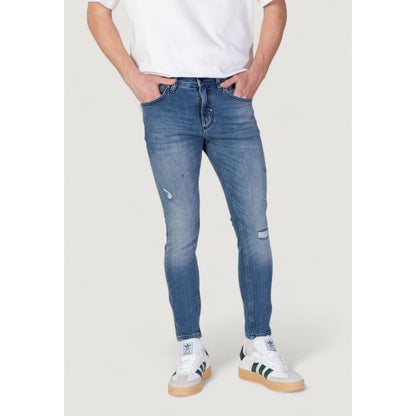 Blue Cotton Skinny Jeans