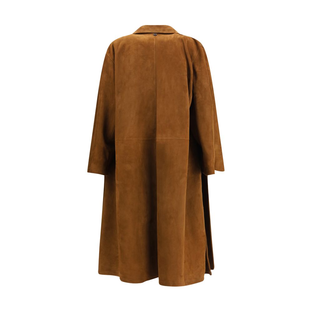 Brown Lamb Leather Coat