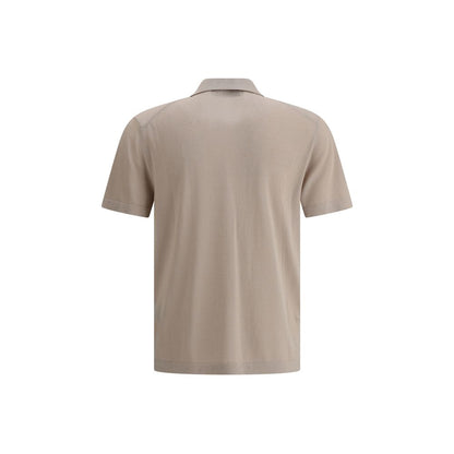 Beige Cotton Polo Shirt