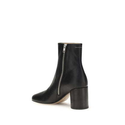Black Calf Leather Bos Taurus Ankle Boots