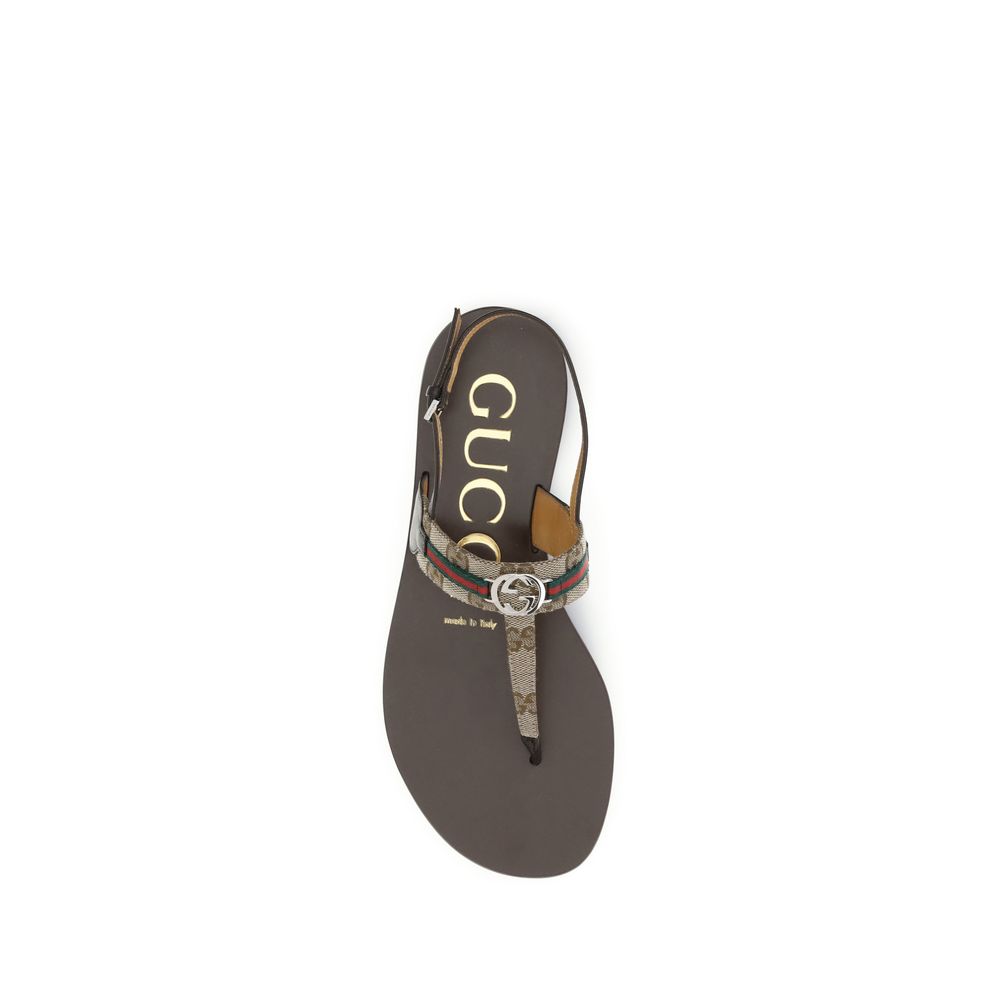 Brown Calf Leather Bos Taurus Flat Sandals