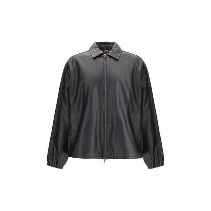 Black Polyester Biker Jacket