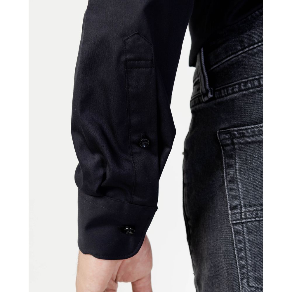 Black Cotton Dress Shirt