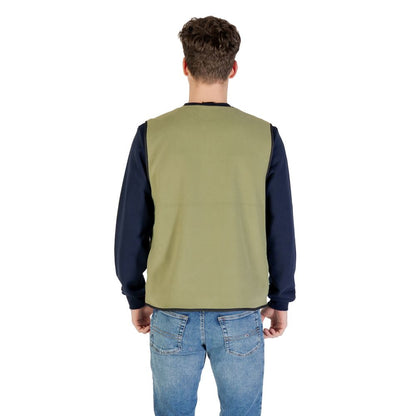 Green Polyester Sleveless Jacket