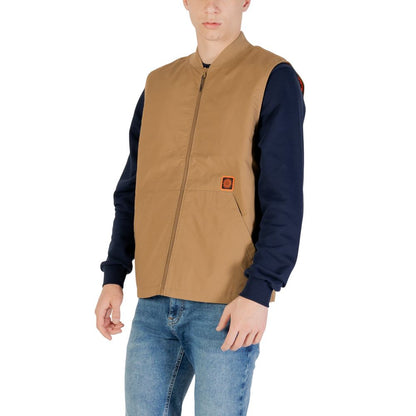 Beige Cotton Sleveless Jacket