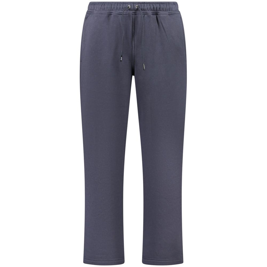 Blue Cotton Men Trouser