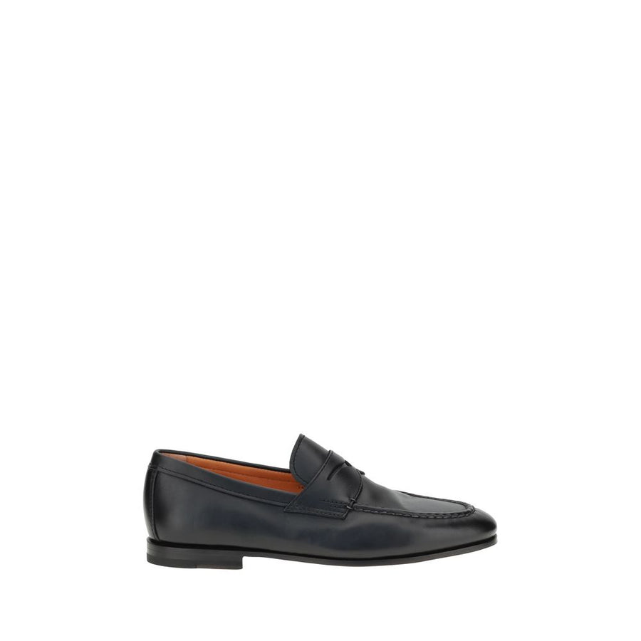 Black Calf Leather Bos Taurus Slip-On Loafers