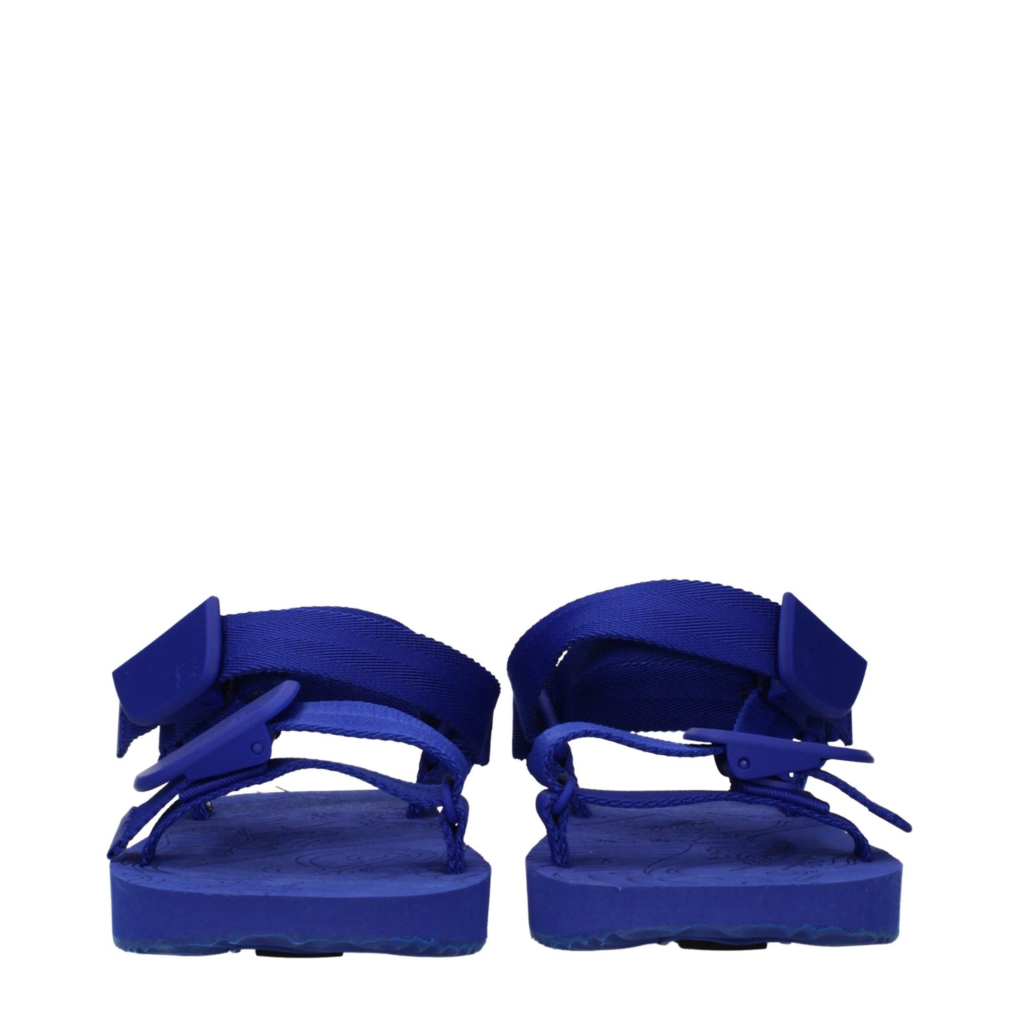 Blue Fabric Flat Sandals