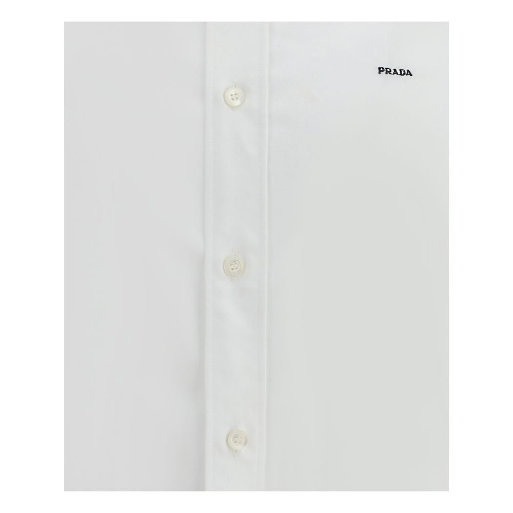 White Fleece Wool Dress Shirt
