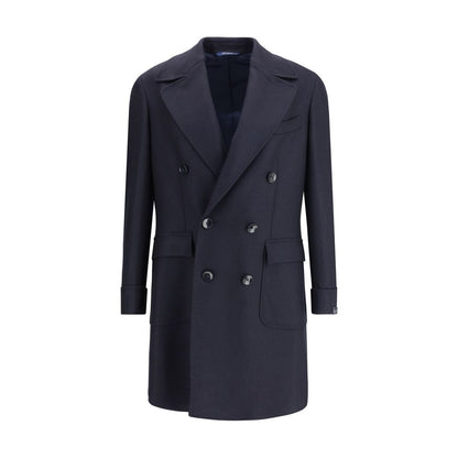 Blue Fleece Wool Coat
