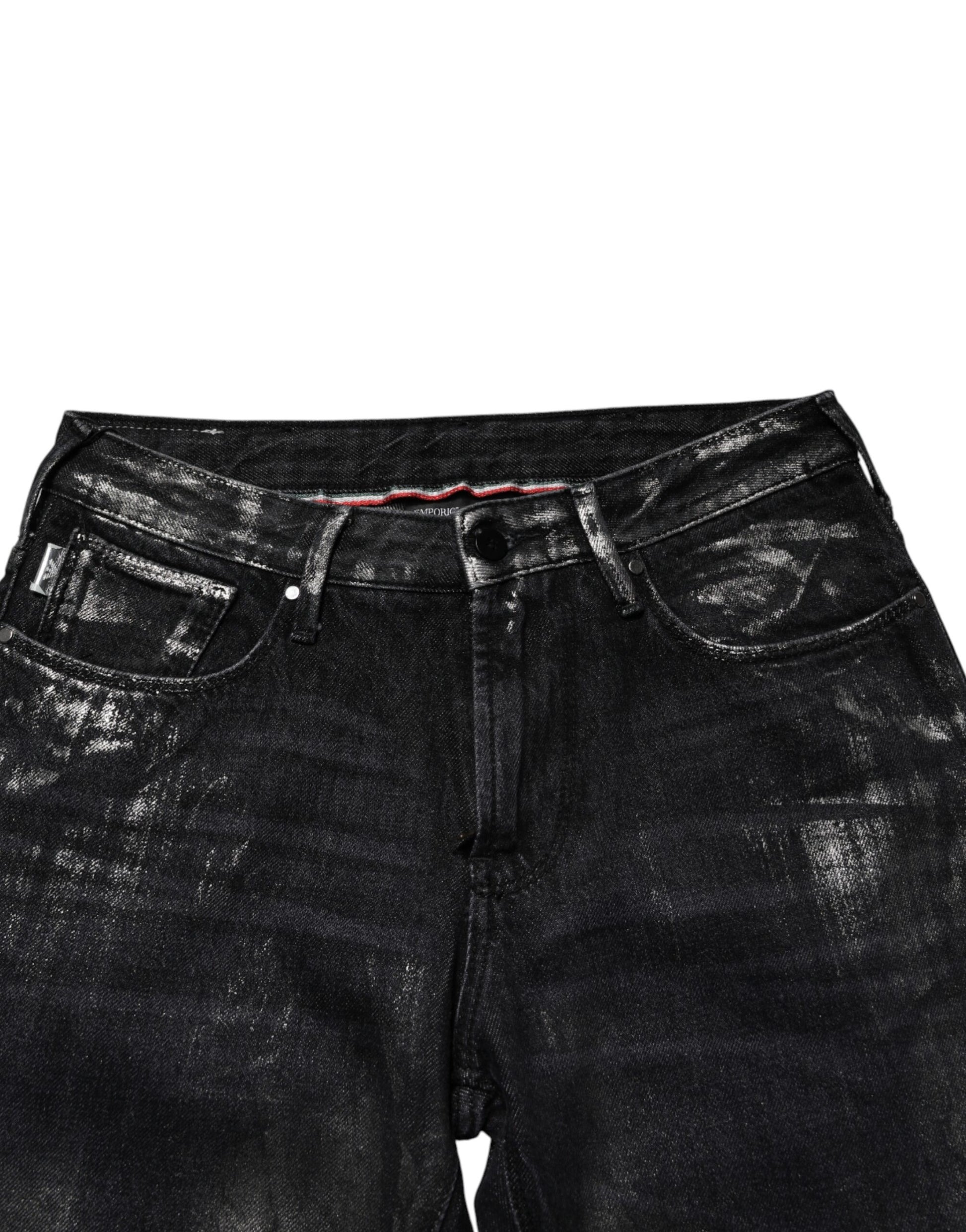 Black Washed Slim Fit Men Denim Cotton Jeans