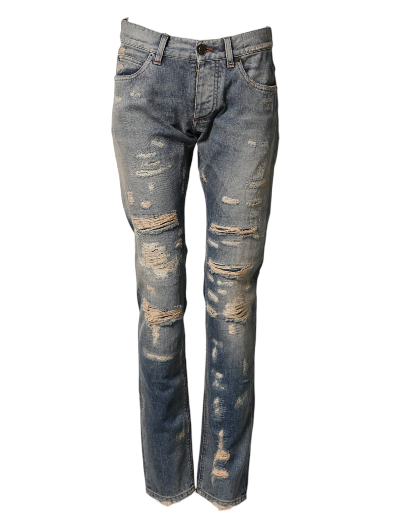 Blue Tattered Men Skinny Denim Trouser Jeans