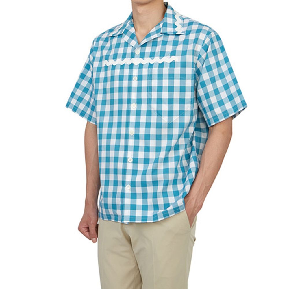 Blue Cotton Shortsleeve Shirt
