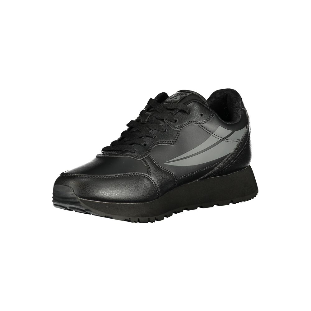 Black Polyester Men Sneaker