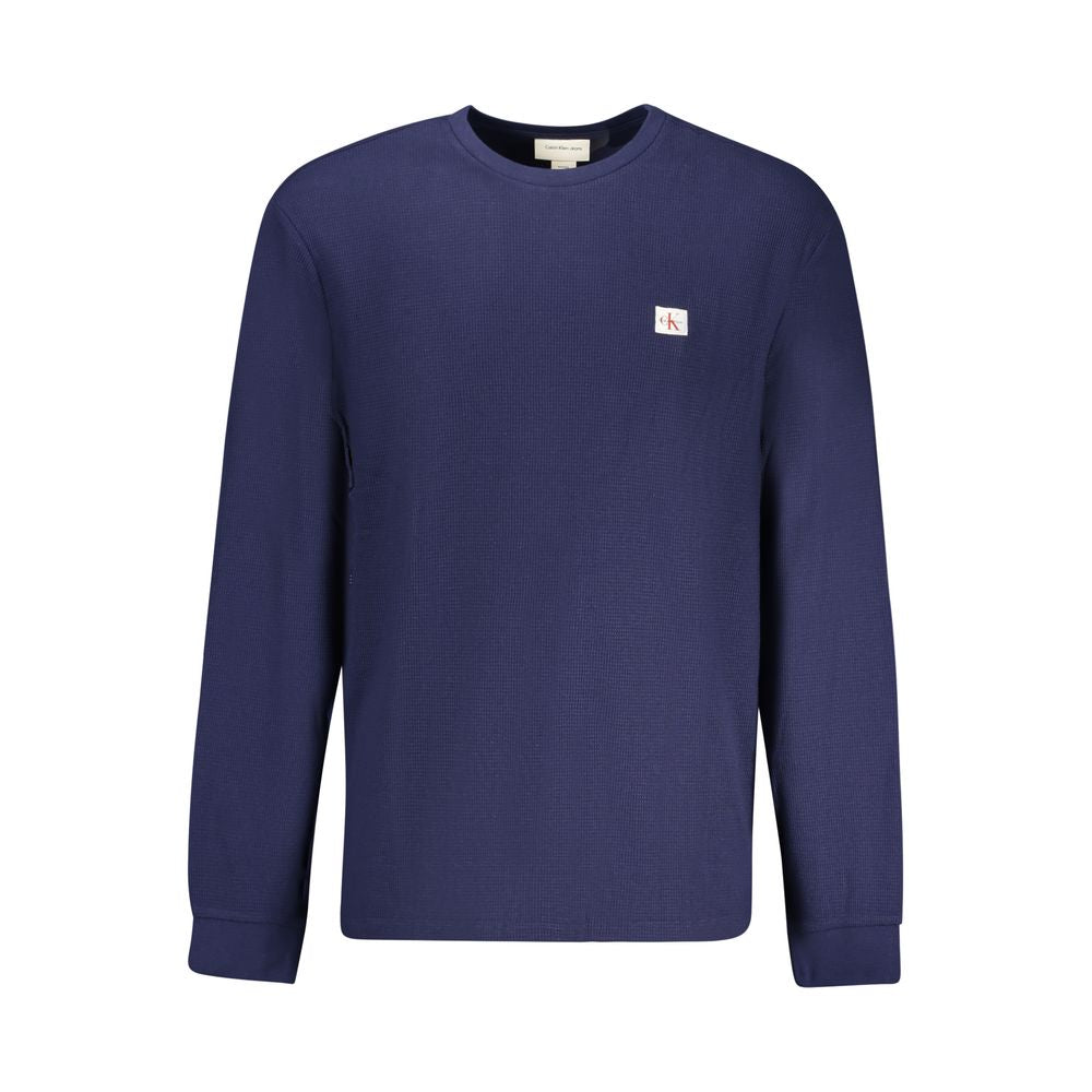 Blue Cotton Men Sweater