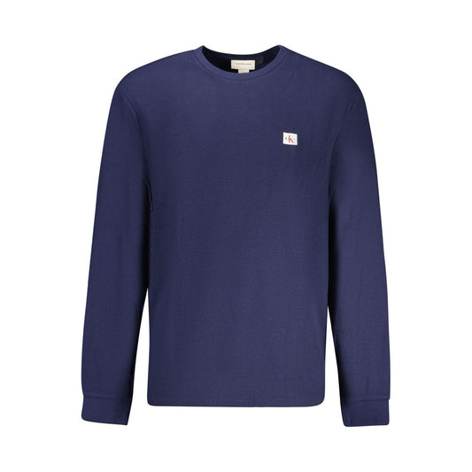 Blue Cotton Men Sweater