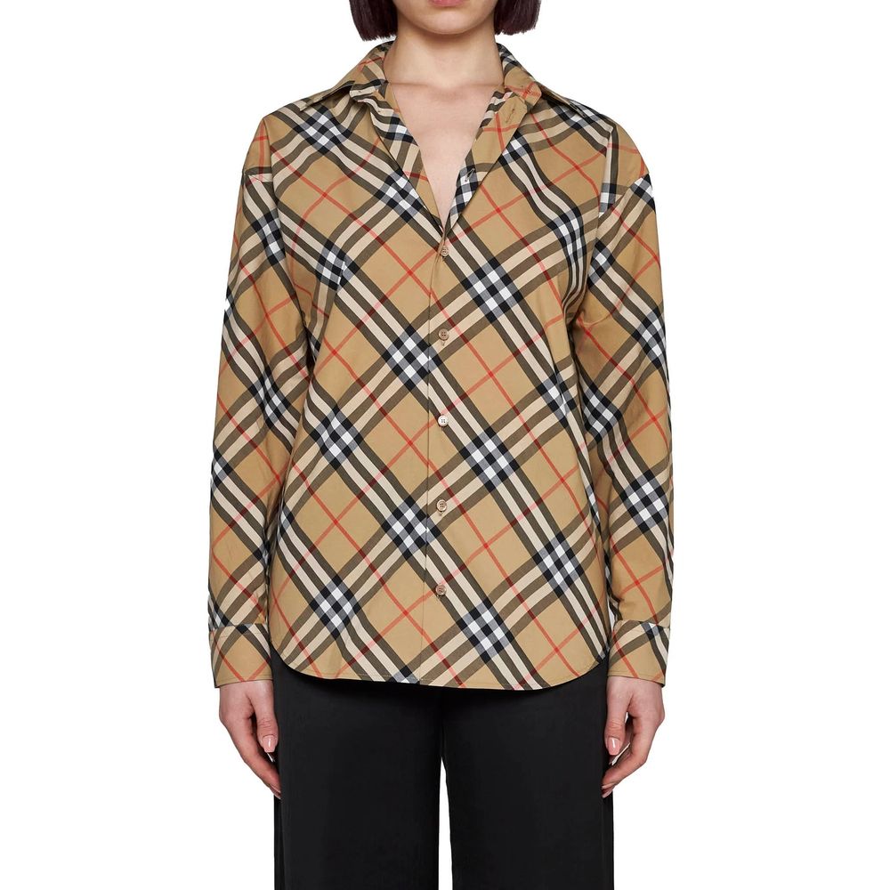 Brown Cotton Pattern Shirt