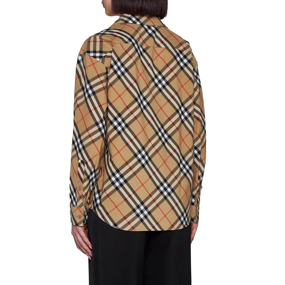 Brown Cotton Pattern Shirt