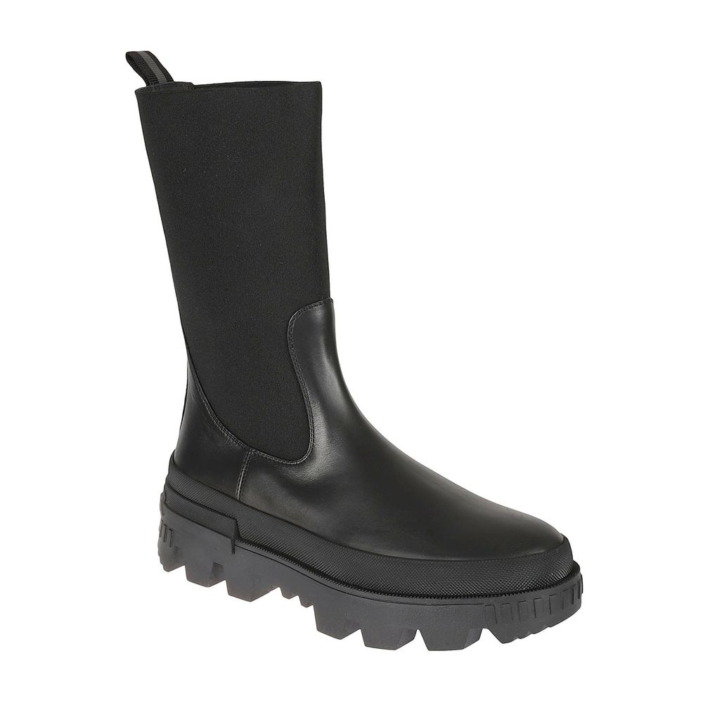 Black Calfskin Flat Boots
