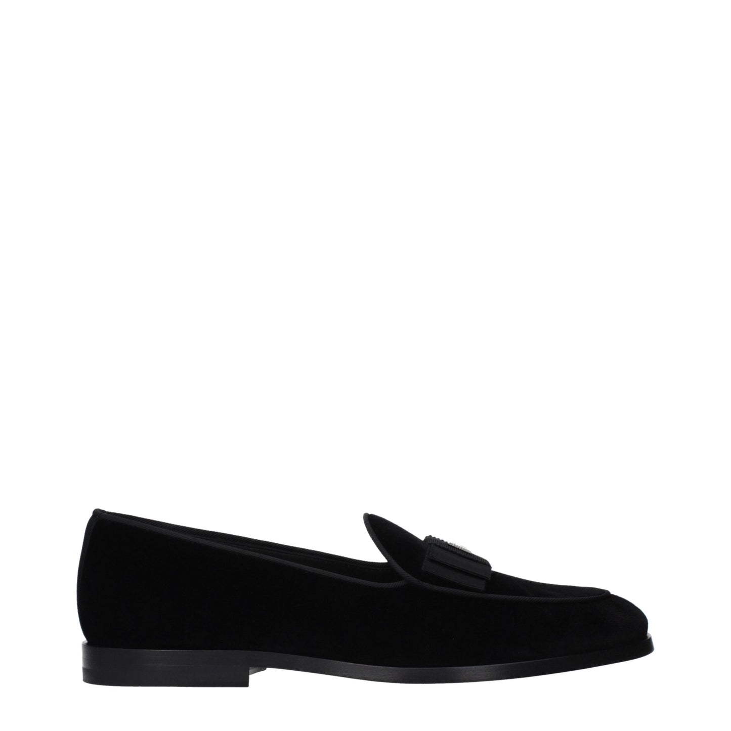 Black Velvet Slip-On Loafers