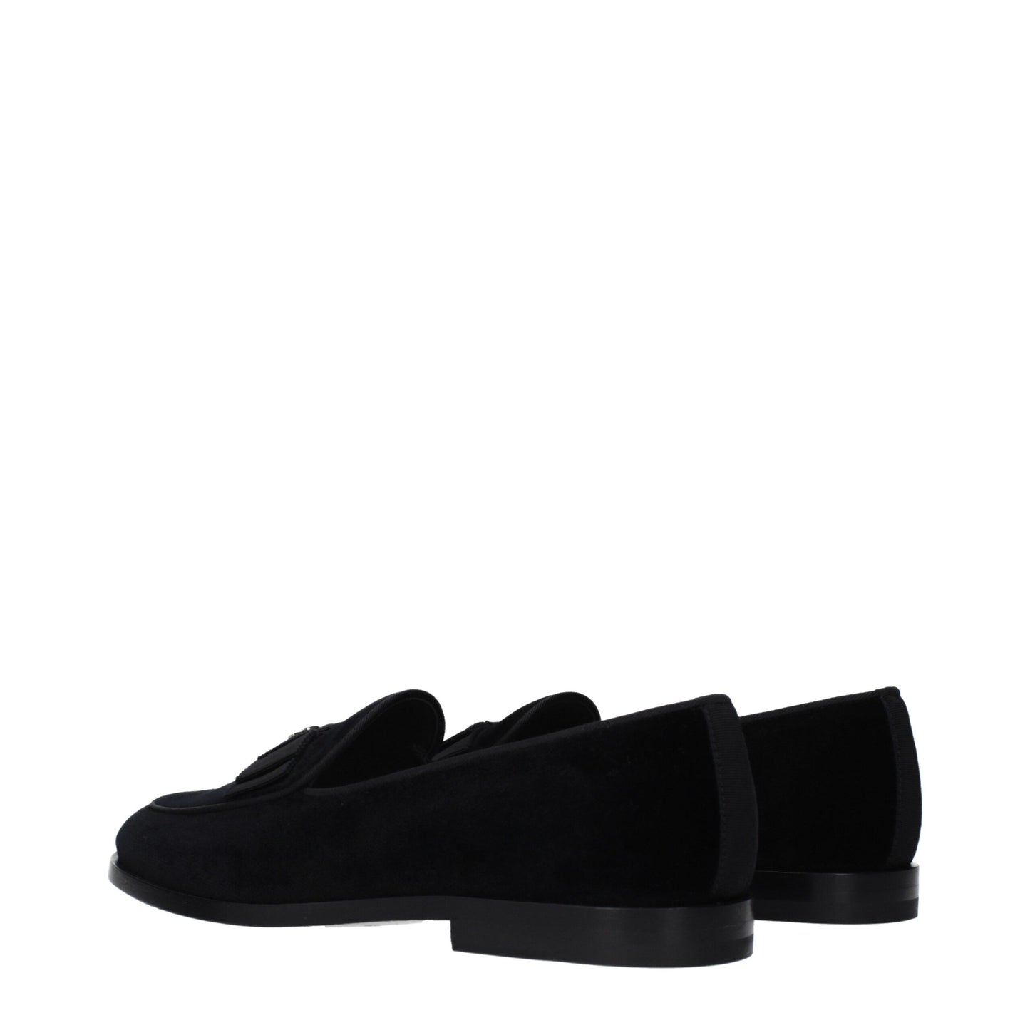 Black Velvet Slip-On Loafers