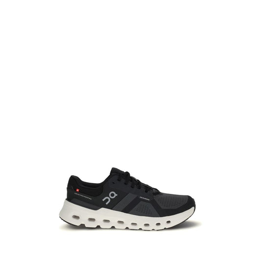Black Recycled Polyester Athletic Sneakers