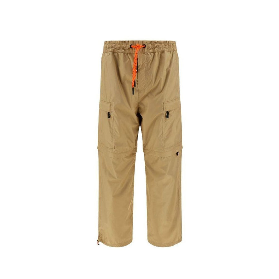 Beige Nylon Cargo Pants