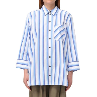 Blue Cotton Pattern Shirt